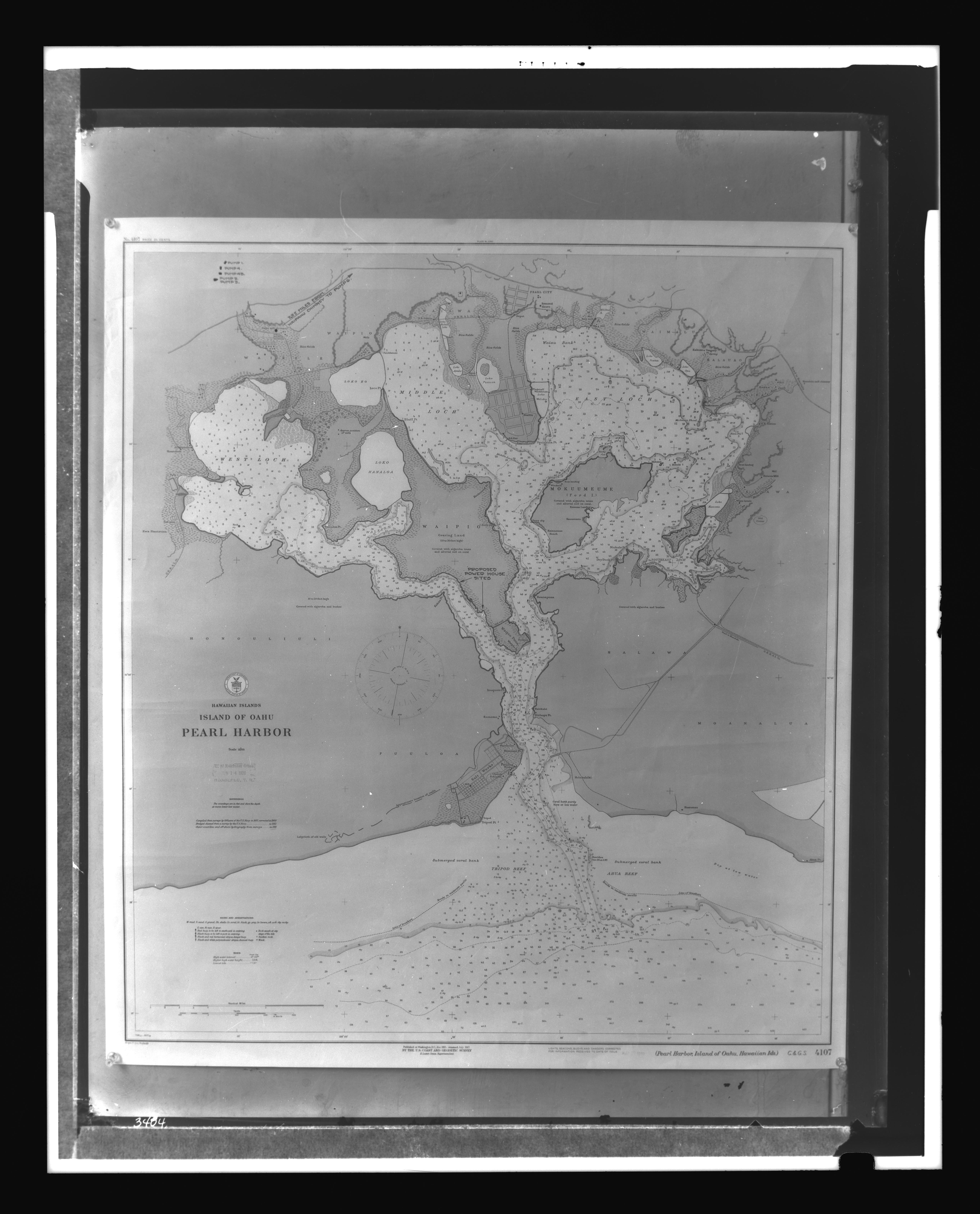 Map of Pearl Harbor, circa 1920