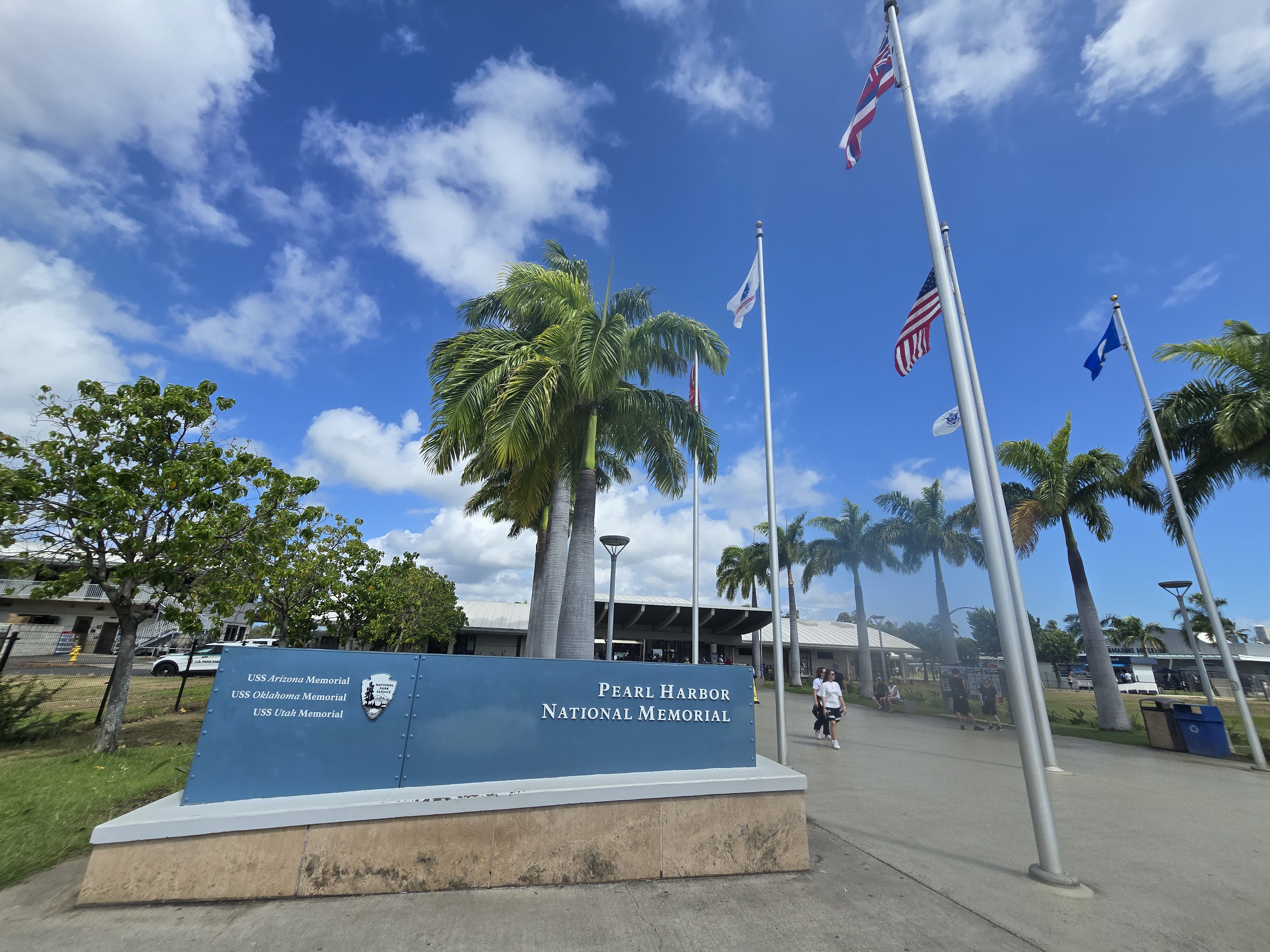 Pearl Harbor Visitor Center entrance sign in 2026.