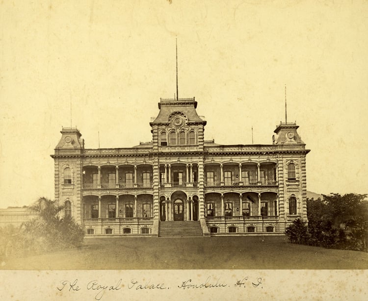 Iolani Palace, shortly after is construction in 1885 in Honolulu Hawaii