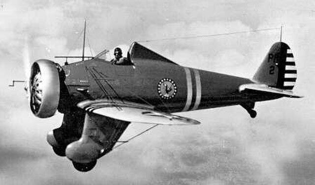 Boeing P-26 Peashooter in flight