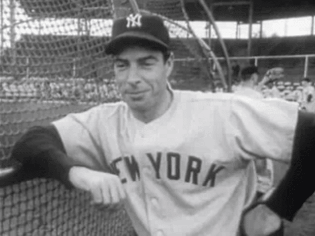 Joe DiMaggio at a baseball game