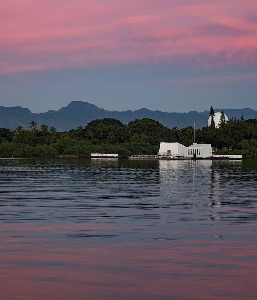 Even from afar, the USS Arizona Memorial is hauntingly beautiful