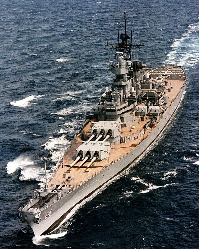 USS Wisconsin (BB-64) Underway at sea.