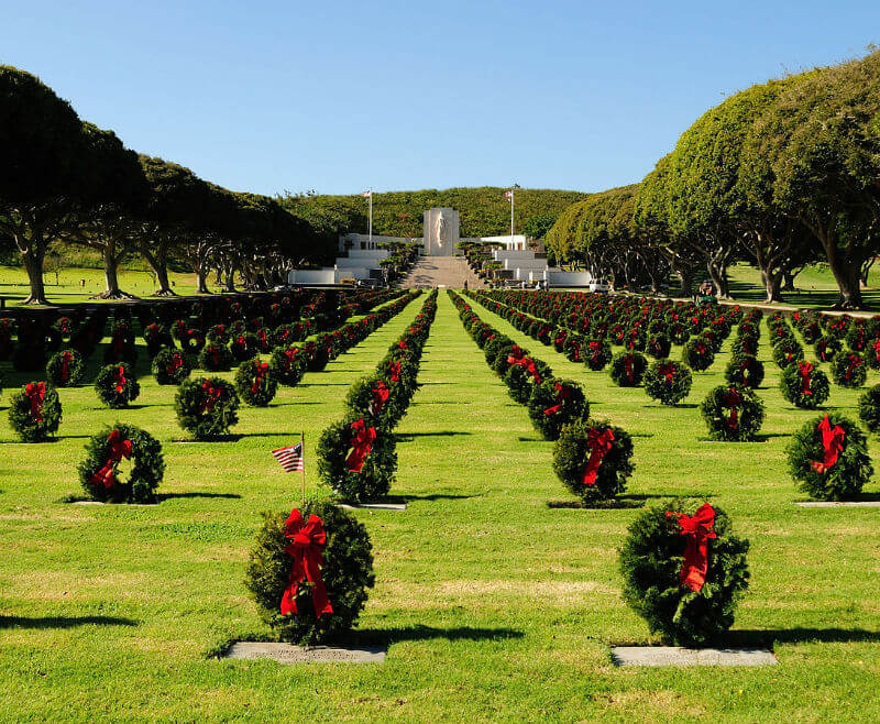 Wreaths at the National Memorial Cemetery of the Pacific