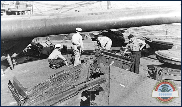 USS Nevada damage