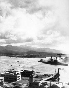 USS Nevada steaming