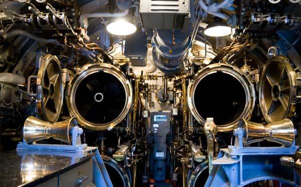 Torpedo room aboard the Bowfin submarine